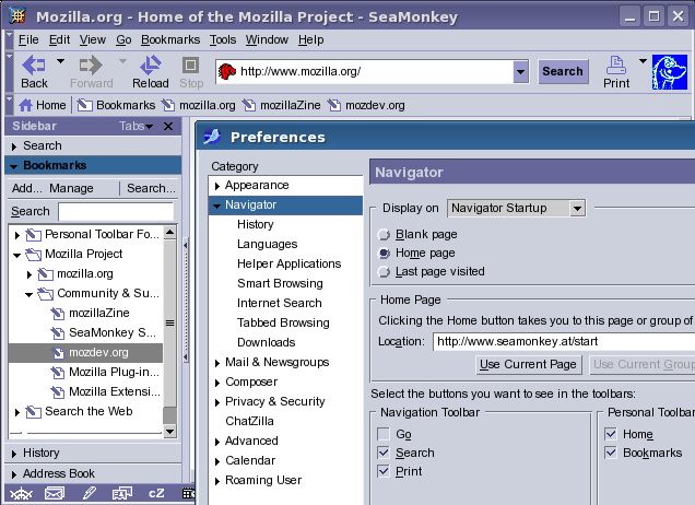 EarlyBlue themed browser