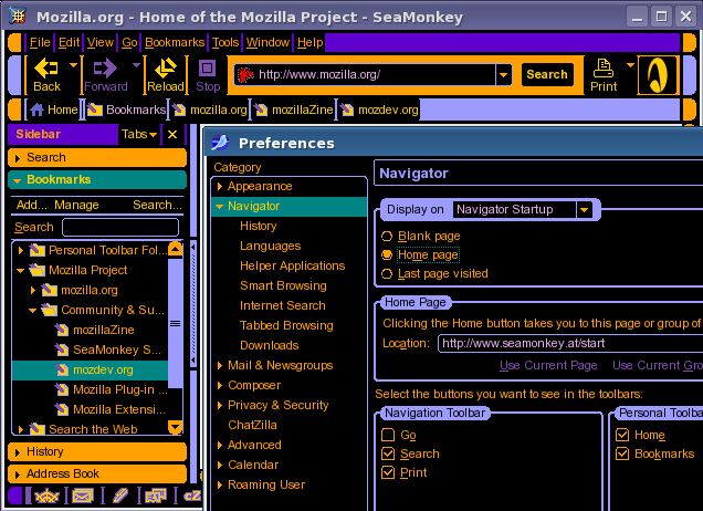 LCARStrek themed browser